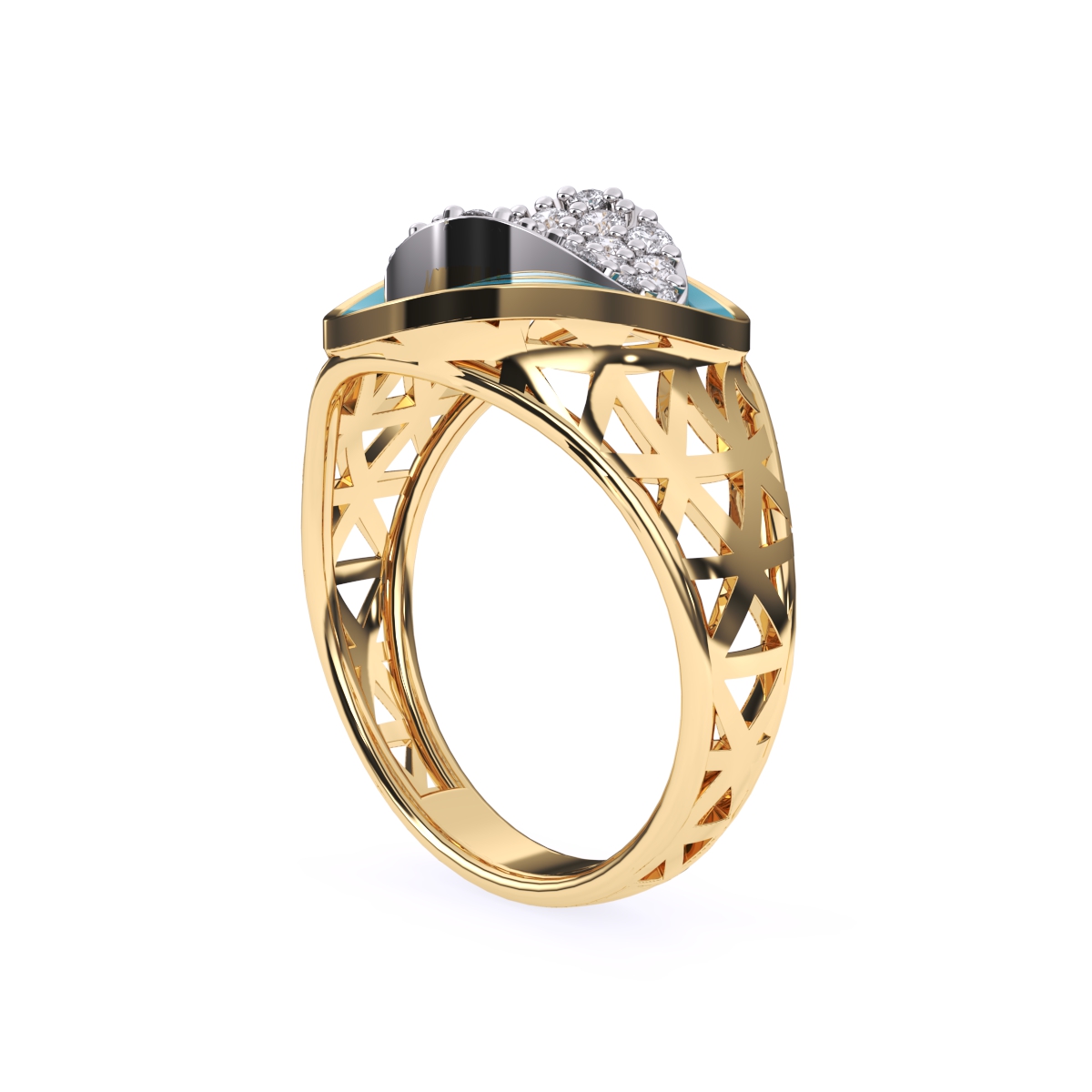 Stylish Vintage Round Cluster Wedding Ring